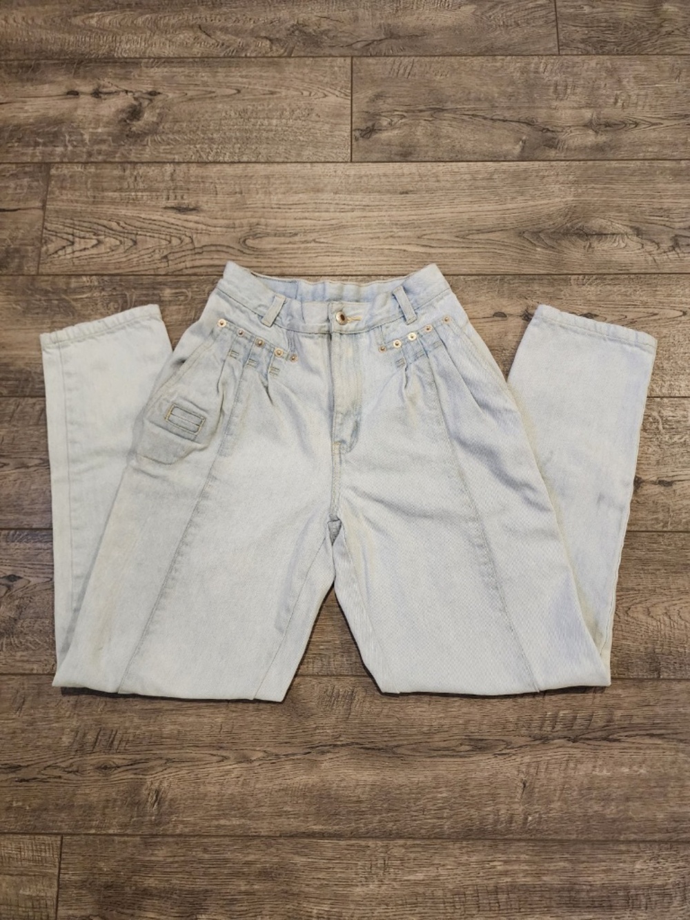 VTG Union Bay Womens Denim Jeans Light Wash Blue Size 12 High Waist Tapered Y2k